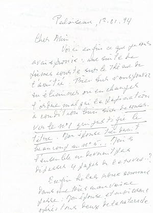 François DODAT lettre autographe signée ET recueil autographe poèmes Main Ami