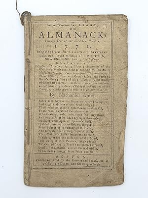 [Benjamin Franklin's mock epitaph]. In: An Astronomical Diary, or Almanack for the Year of our Lo...
