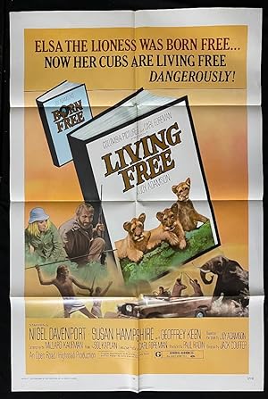 Living Free One Sheet Movie Poster 1972 Lions
