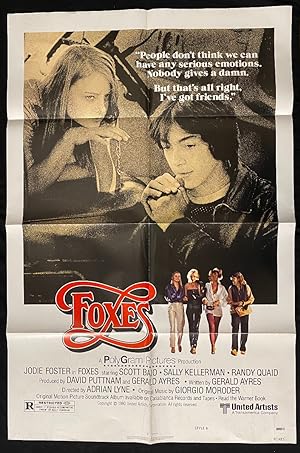 Foxes One Sheet Movie Poster 1980 Jodie Foster Scott Baio Style B