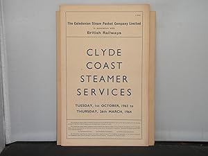 Clyde Coast Steamer Services - 1st October 1963 to 26th March, 1964