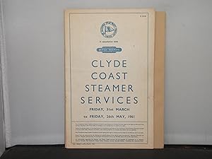 Clyde Coast Steamer Services - 31st March to 26th May 1961