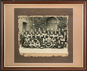 A vintage photograph of 'Sturt Football Club. 3rd Position S.A. Football League. Won 6; Lost 7. S...