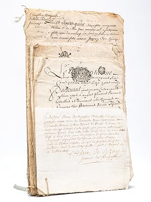 [ Lot de documents anciens, famille de Jaunay à Angers : ] Partage du Puy Rangar, 1664 ; Document...