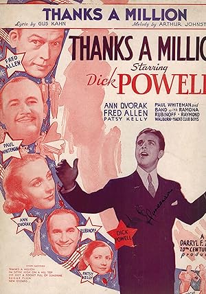 Thanks a Million - Vintage Sheet Music Dock Powell Cover