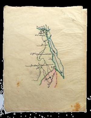 [EGYPT, HABESH [ETHIOPIA], SUDAN AND THE RED SEA] Manuscript map on a tissue paper of Egypt, Ethi...