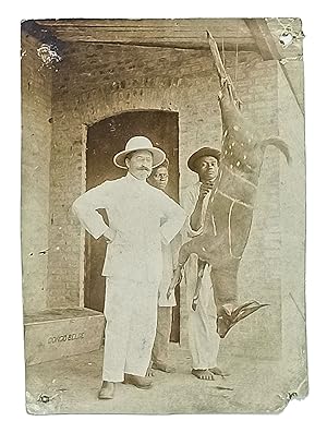 [BELGIAN CONGO / HUNTING] [Early photograph showing Joseph DeVos, a Dutch hunter in Belgian Congo...