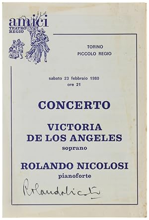 FIRMA AUTOGRAFA su Programma del Concerto, Torimo, Piccolo Regio 23 febbraio 1980.: