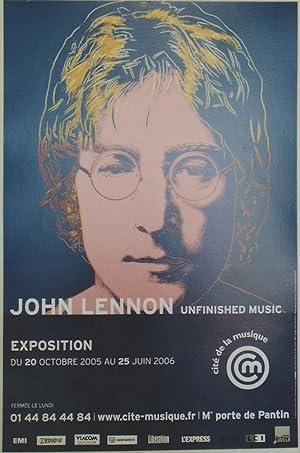 "EXPO John LENNON (BEATLES)" EXPOSITION 2005-2006 CITÉ DE LA MUSIQUE Paris / Affiche originale en...