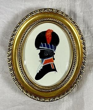 Signed Miniature Silhouette Watercolour Depicting A Trooper 16th Light Kings Dragoons 1794 by J...
