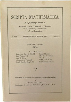 Scripta Mathematica: Vol. XIV, Nos. 3-4