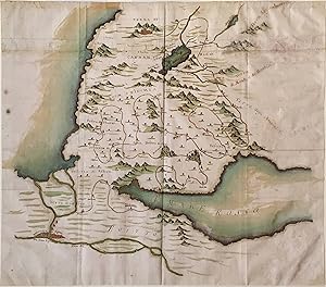 Manuscript map of the Holy Land, northern Egypt, and parts of the Arabian Desert