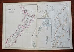 New Zealand Hawaii Papua New Guinea Sandwich Galapagos 1860 Bartholomew map