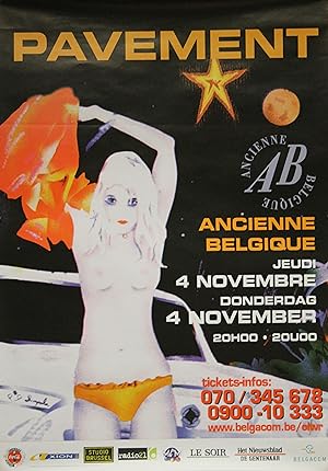 "PAVEMENT (Concert ANCIENNE BELGIQUE)" Affiche originale / Offset (1999)