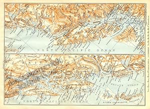 BRITISH COLUMBIA MAP 1904 HISTORICAL CITY AND RAILROAD ROUTE RELIEF MAP
