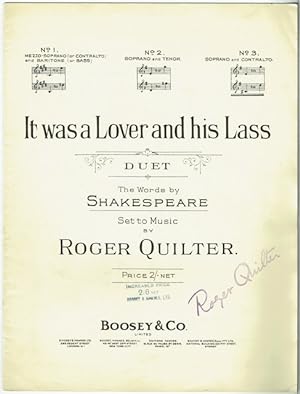 It Was A Lover And His Lass: Duet, No. 3 For Soprano and Contralto