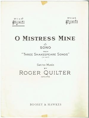 O Mistress Mine (op. 6, No. 2): Song, No. 1 in E flat