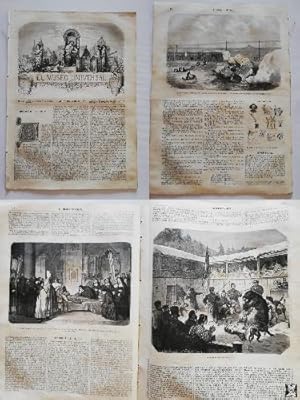 EL MUSEO UNIVERSAL: AÑO XI, Nº14 , 1867.Grabados: Madrid descarrilamiento de un tren en la vía fé...