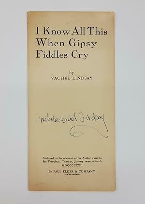 Lindsay | I Know All This When Gipsy Fiddles Cry (Signed)
