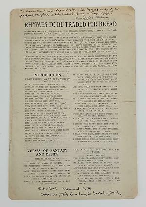 Nicholas Vachel Lindsay | Rhymes To Be Traded For Bread 1912