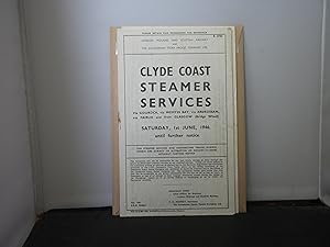 Clyde Coast Steamer Services From Saturday, 1st June 1946