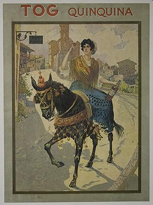 "TOG QUINQUINA" Affiche originale entoilée / Litho Imprimerie VERCASSON vers 1920