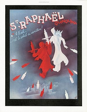 "ST-RAPHAËL : NOËL 1938" Annonce originale entoilée / Illustrée par PHILI et parue dans L'ILLUSTR...