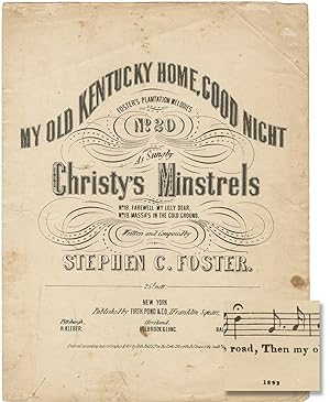 My Old Kentucky Home, Good Night (Vintage sheet music, 1892 printing)