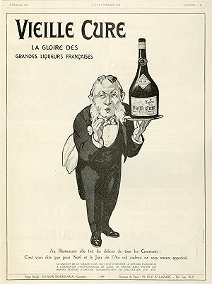 "VIEILLE CURE" Annonce originale entoilée parue dans L'ILLUSTRATION le 6 Décembre 1913