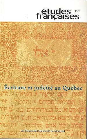 Écriture et judéité au Québec