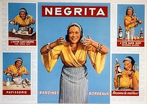 "NEGRITA" Affiche d'intérieur originale entoilée / Litho 1937
