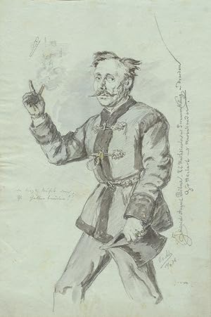 Friedrich Auguste Böhme, R.S. Musikdirektor und Posannen Konig zu Dresden. Original drawing execu...