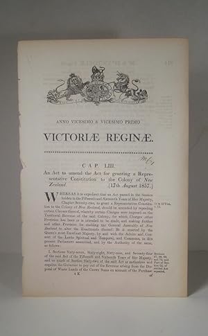 Victoriae Reginae. Cap. LIII. An Act to amend the Act for granting a Representative Constitution ...