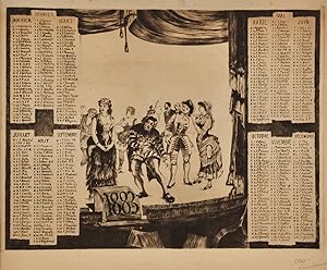 Calendar for the year 1883. Etching and drypoint