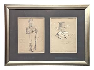[Original Art] Two original chalk sketches of different actors: "The Dodger" & "Madeline"