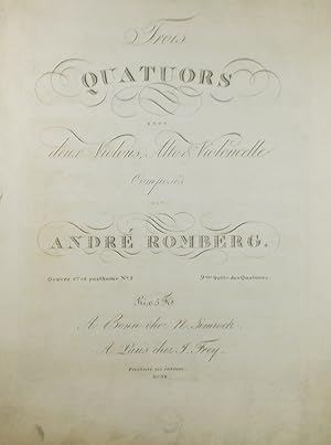 Trois Quatuors, pour deux Violons, Alto et Violoncelle (String Quartets), Op.67, Set of Parts