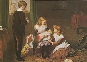 William Powell Frith The Sick Toy Doll Victorian Painting Postcard