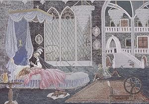 Sleeping Beauty of Walt Disney Real Metallic Glitter Shine Postcard