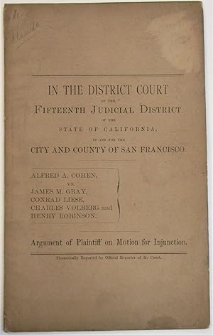 IN THE DISTRICT COURT OF THE FIFTEENTH JUDICIAL DISTRICT OF THE STATE OF CALIFORNIA, IN AND FOR T...