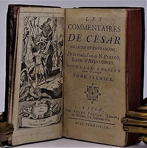 Les Commentaires de Cesar en Latin et en Francois (Two Volumes) with Remarques sur la Carte de l'...
