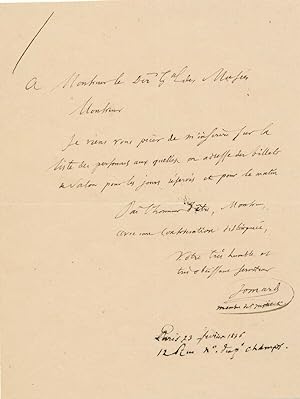 Edme François JOMARD lettre autographe signée géographe