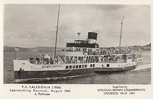 PS Caledonia Ship Paddle Steamer in 1965 at Gourock Postcard