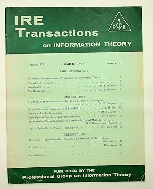 The Bandwagon [article in IRE Transactions on Information Theory, Volume IT-2, March 1956 Number 1]