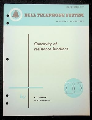 Concavity of Resistance Functions [Bell Monograph]