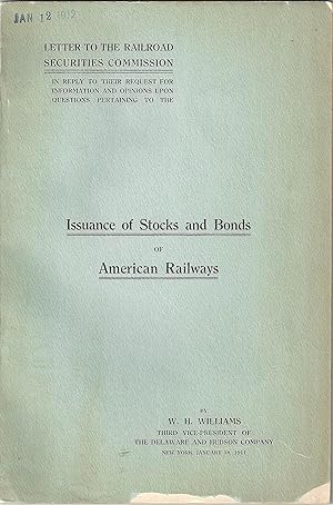 Letter to the railroad securities commission Insurance of Stocks and Bonds American Railways
