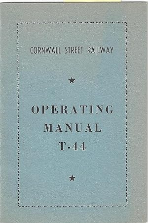Cornwall Street Railway (Ontario) Operating Manual