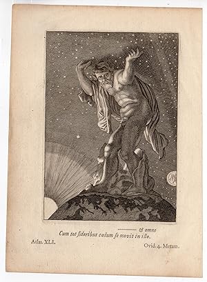 Antique Print-ATLAS-HOLDING SKY-OVID-FRONTISPIECE-Marolles-de Bailliu-ca. 1676