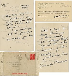 A July 1943 wartime letter from Clementine Churchill on 10 Downing Street stationary, with autogr...