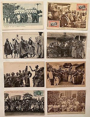 Eight early C20th B&W postcards of African chiefs : UN GROUP DE CHEFS A ABOMEY, BATOUALA EN VISIT...