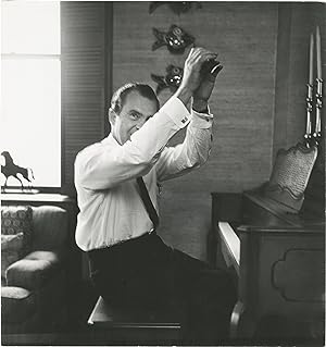 Original photograph of Richard Nixon playing the piano, 1967